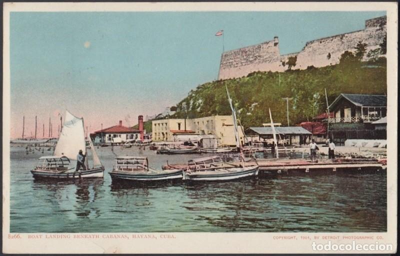 Cartes Postales: POS-789 CUBA POSTCARD 1904. HABANA, BIAT LANDING BENEATH CABA&Ntilde;AS. SHIP BARCOS.