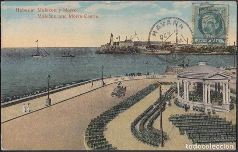 Cartes Postales: POS-799 CUBA POSTCARD CIRCA 1920. HABANA, MORRO CASTLE & MALECON.