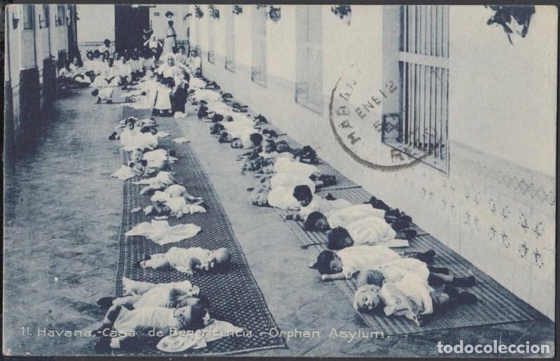 Cartes Postales: POS-791 CUBA POSTCARD 1905. HABANA, ORFANATO ORPHANS ASYLUM. NI&Ntilde;OS DURMIENDO EN EL SUELO.