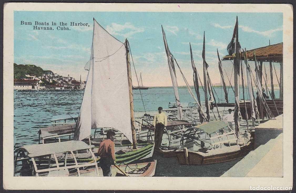 Postcards: POS-976 CUBA POSTCARD CIRCA 1920. BUM BOAT SHIP IN HARBOR OF HAVANA.