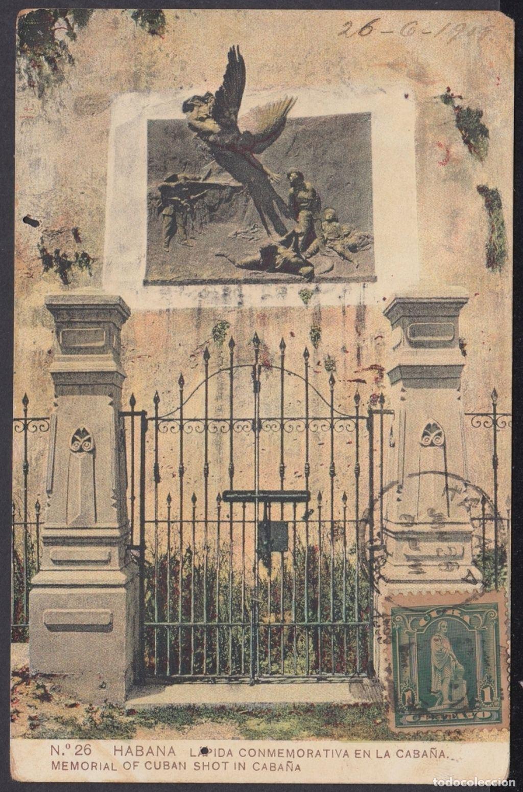 Postcards: POS-1021 CUBA POSTCARD. 1905. MONUMENTO A FUSILADOS DEL CASTILLO DE LA CABA&Ntilde;A.