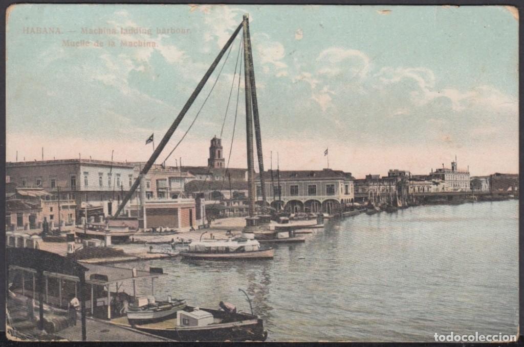 Postcards: POS-1023 CUBA POSTCARD. CIRCA 1905. MUELLE DE LA MACHINA, MACHINA LANDING HARBOUR.