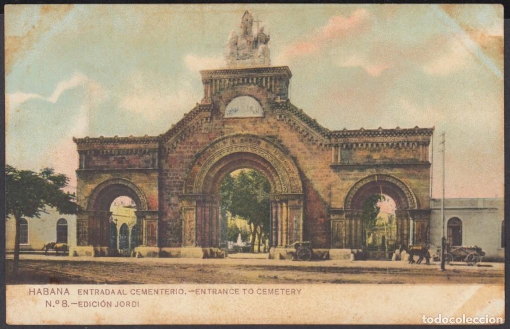 Postcards: POS-1018 CUBA POSTCARD. CIRCA 1905. ENTRANCE OF COLUMBUS CEMENTERY. CEMENTERIO DE COLON, HABANA.