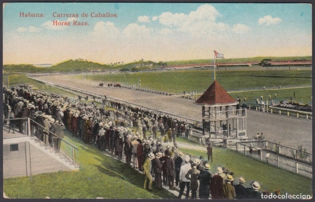 Postcards: POS-1043 CUBA POSTCARD. CIRCA 1920. CARRERA DE CABALLOS, HORSE RACE IN HAVANA.