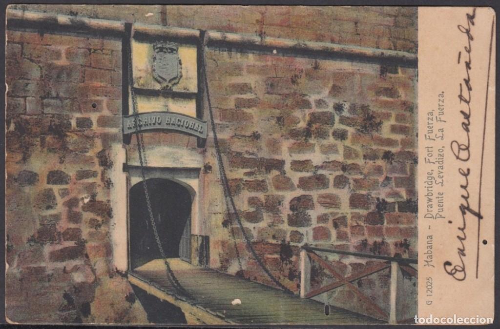 Postcards: POS-1047 CUBA POSTCARD. 1908. PUENTE LEVADIZO CASTILLO DE LA FUERZA CASTLE.