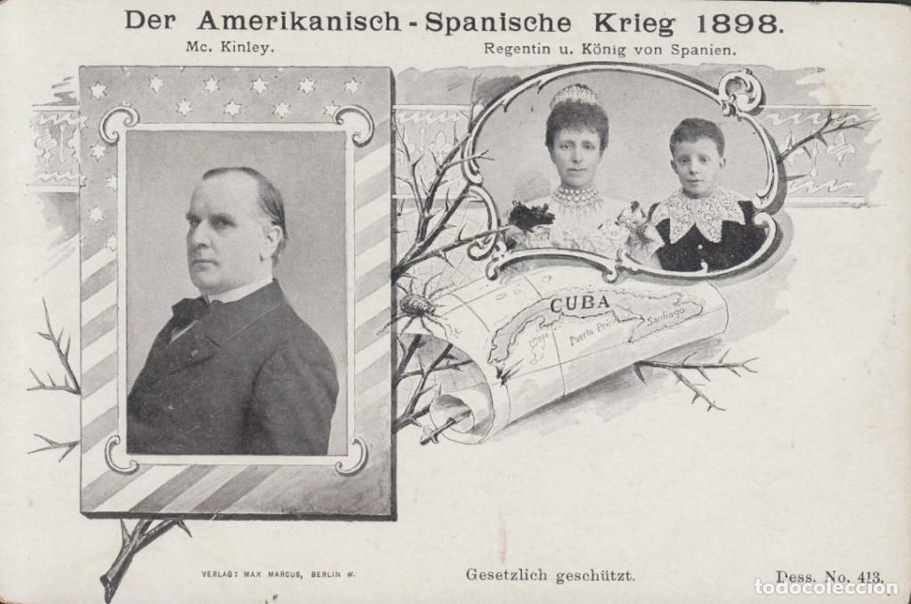 Postales: POS-1000 CUBA POSTCARD 1899 WAR SPAIN - US. PRESIDENT MCKINNLEY & ALFONSO XIII.