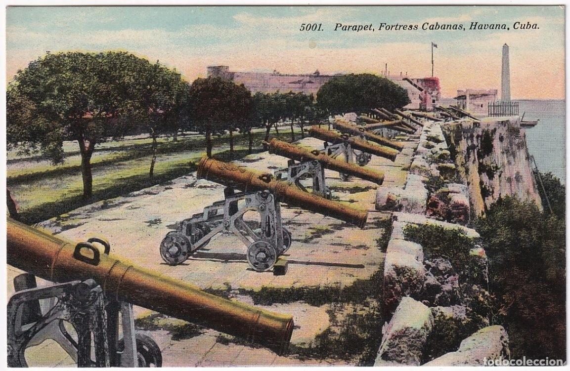 Postais: POS-1130 CUBA POSTCARD UNUSED CIRCA 1920 MORRO CASTLE FORTRESS CABA&Ntilde;A HAVANA. BATERIA DE CA&Ntilde;ONES.