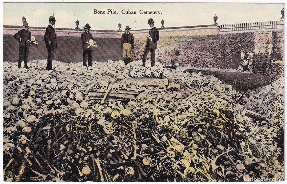 Postais: POS-1131 CUBA POSTCARD UNUSED CIRCA 1920 PILA DE HUESOS BONES PILE CEMENTERY