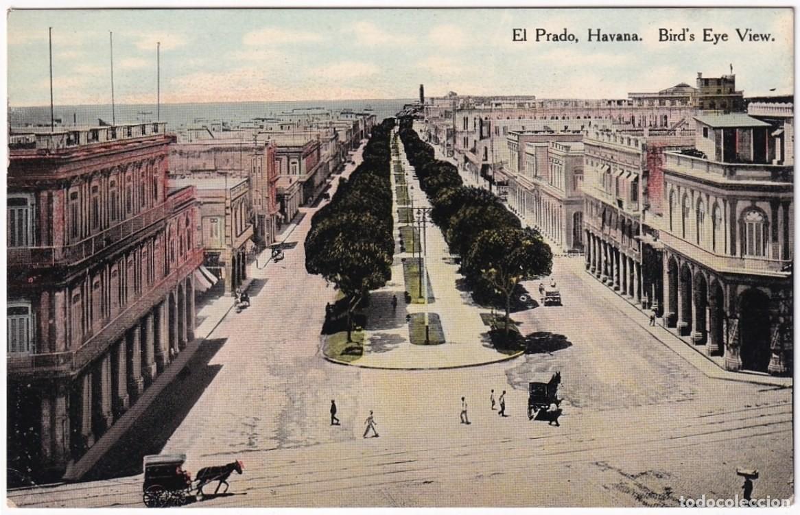 Postcards: POS-1151 CUBA POSTCARD UNUSED CIRCA 1920 EL PRADO STREET HABANA PASEO DEL PRADO.