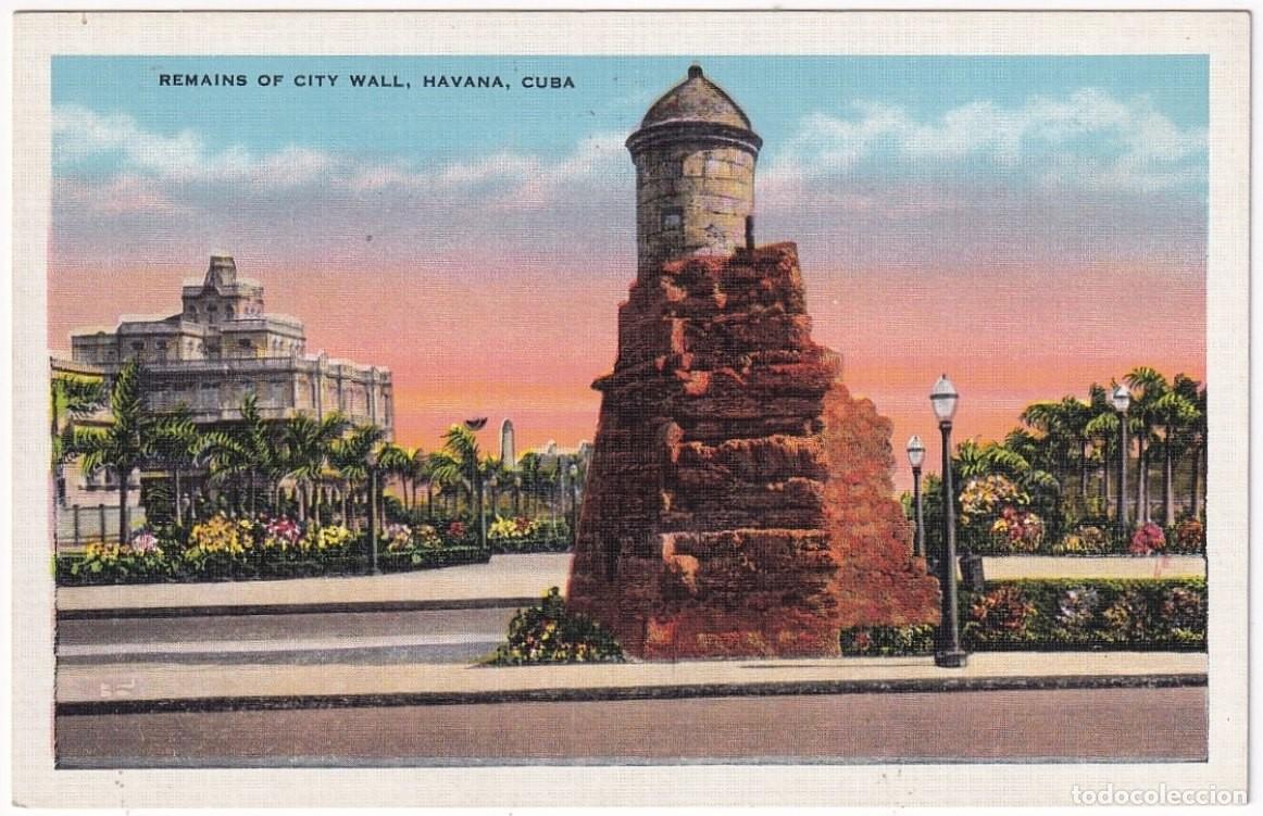 Postcards: POS-1143 CUBA POSTCARD UNUSED CIRCA 1950 REMAINS OF CITY WALLS, GARITA DE LA MURALLA DE LA HABANA.