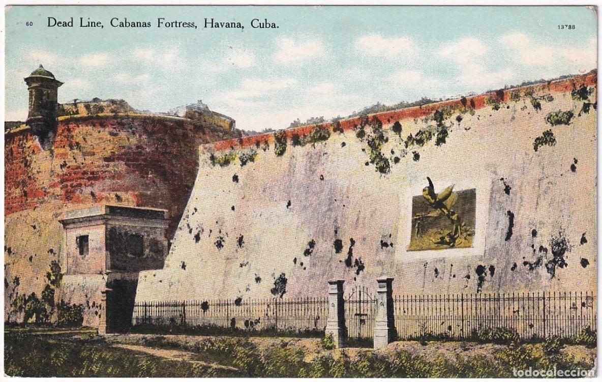 Postcards: POS-1149 CUBA POSTCARD UNUSED CIRCA 1920 DEAD LINE, FOSO DE LOS LAURELES CABA&Ntilde;A FORTRESS HABANA.