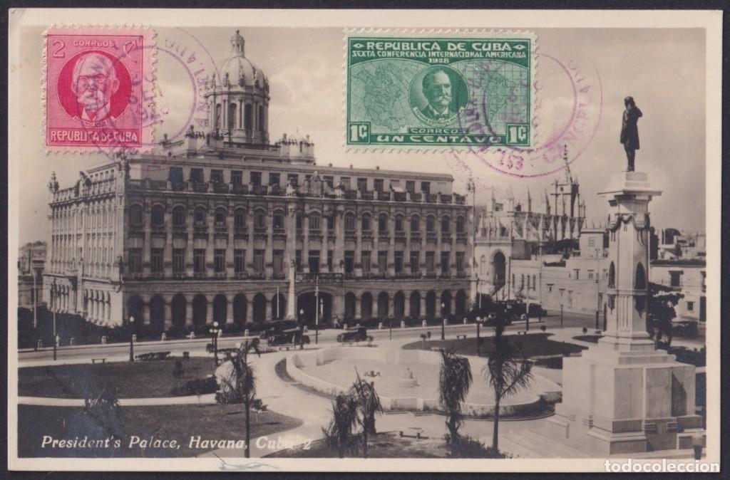 Postkarten: POS-1185 CUBA POSTCARD 1928 PALACIO PRESIDENCIAL SPECIAL DELIVERY CANCEL PRESIDENTIAL PALACE.