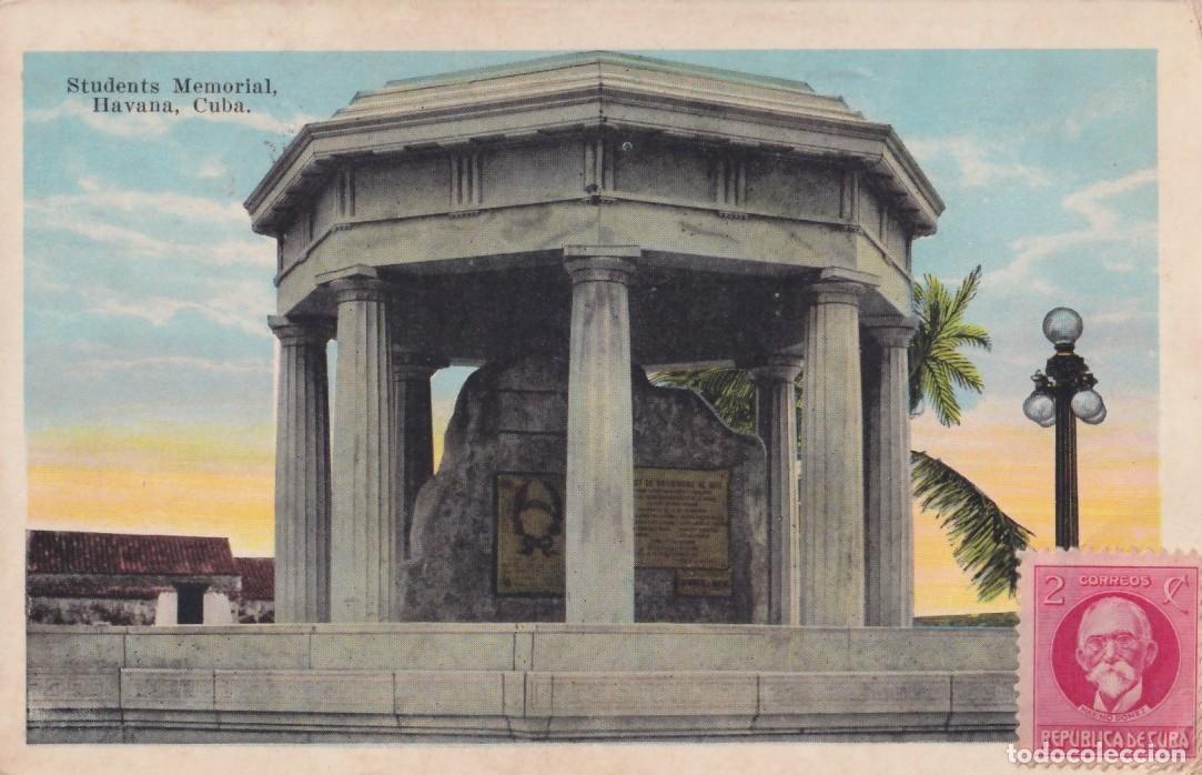Postkarten: POS-1301 CUBA POSTCARD 1928 TO PALESTINE RARE DESTINATION. STUDENT MEMORIAL.