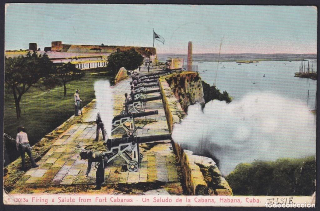 Postkarten: POS-1217 CUBA POSTCARD 1910 CABA&Ntilde;AS FORT CASTLE. DISPARO DE CA&Ntilde;ONES