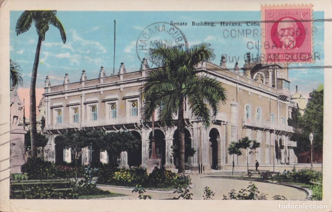 Cartoline: POS-1316 CUBA POSTCARD 1928 TO PALESTINE RARE DESTINATION. HAVANA SENATE BUILDING