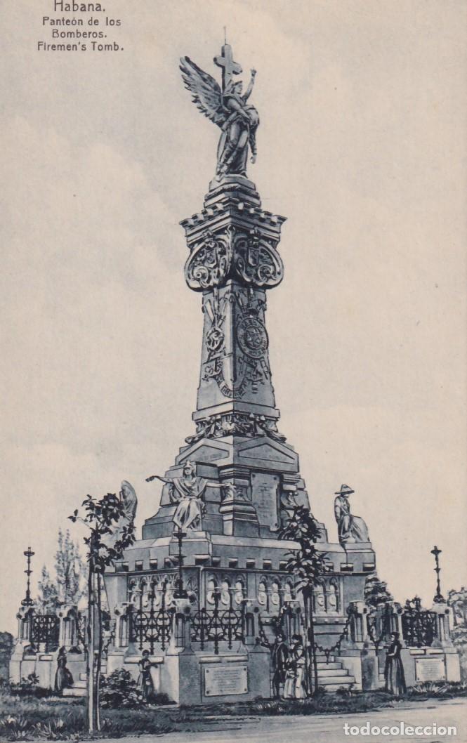 Cartoline: POS-1320 CUBA POSTCARD CIRCA 1910 HAVANA FIREMEN TOMB COLON CEMENTERY.