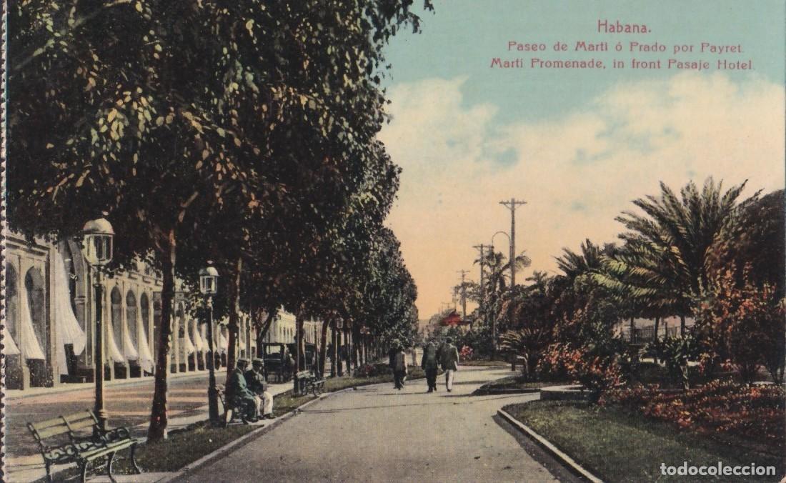 Cartoline: POS-1344 CUBA POSTCARD CIRCA 1920 PASEO DEL PRADO PROMENADE PASAJE HOTEL.