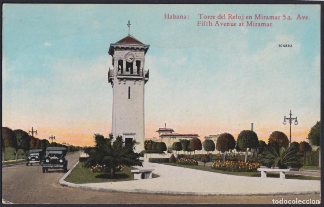 Cartoline: POS-1381 CUBA POSTCARD CIRCA 1920 HAVANA TOWER OF CLOCK MIRAMAR QUINTA AVENIDA.