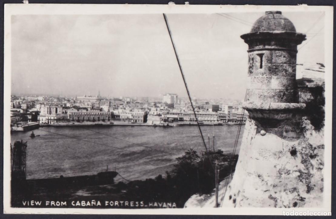 Cartoline: POS-1454 CUBA PHOTO DUPONT POSTCARD CIRCA 1940 HAVANA BAY FROM CABA&Ntilde;A FORTRESS
