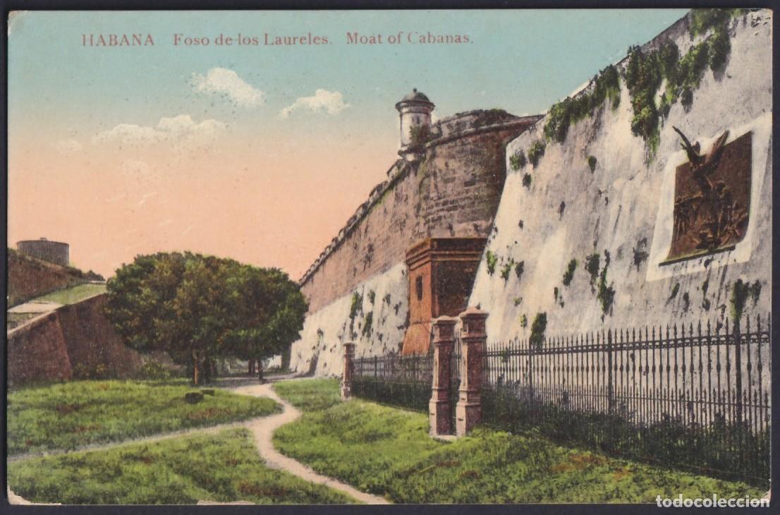 Cartoline: POS-1422 CUBA POSTCARD CIRCA 1910 HAVANA FOSO DE LOS LAURELES CABA&Ntilde;AS FORTRESS CASTLE