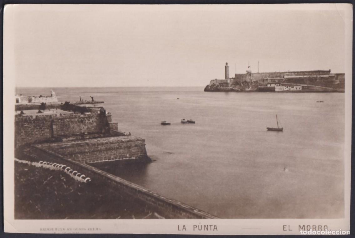 Postcards: POS-1486 CUBA POSTCARD PHOTO CIRCA 1910 HAVANA MORRO & LA PUNTA CASTLE PRINTING GERMANY.