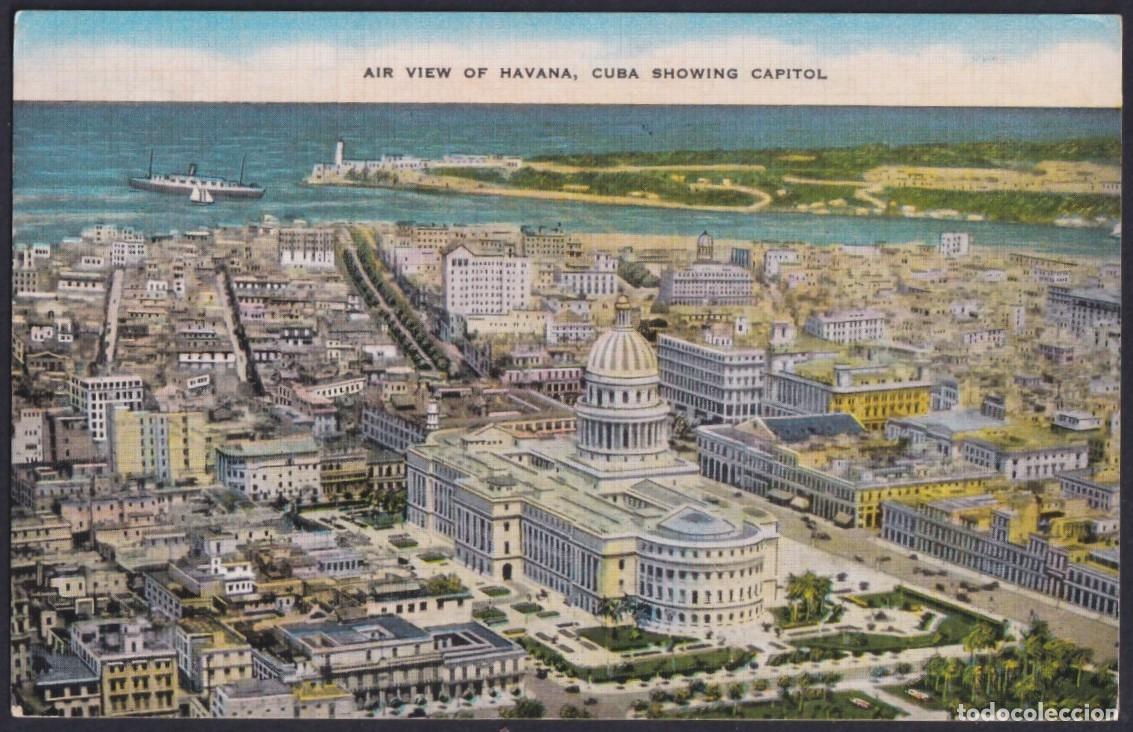 Postcards: POS-1460 CUBA POSTCARD 1951 HAVANA CAPITOLIO PARTIAL VIEW OF THE CITY TO GERMANY.