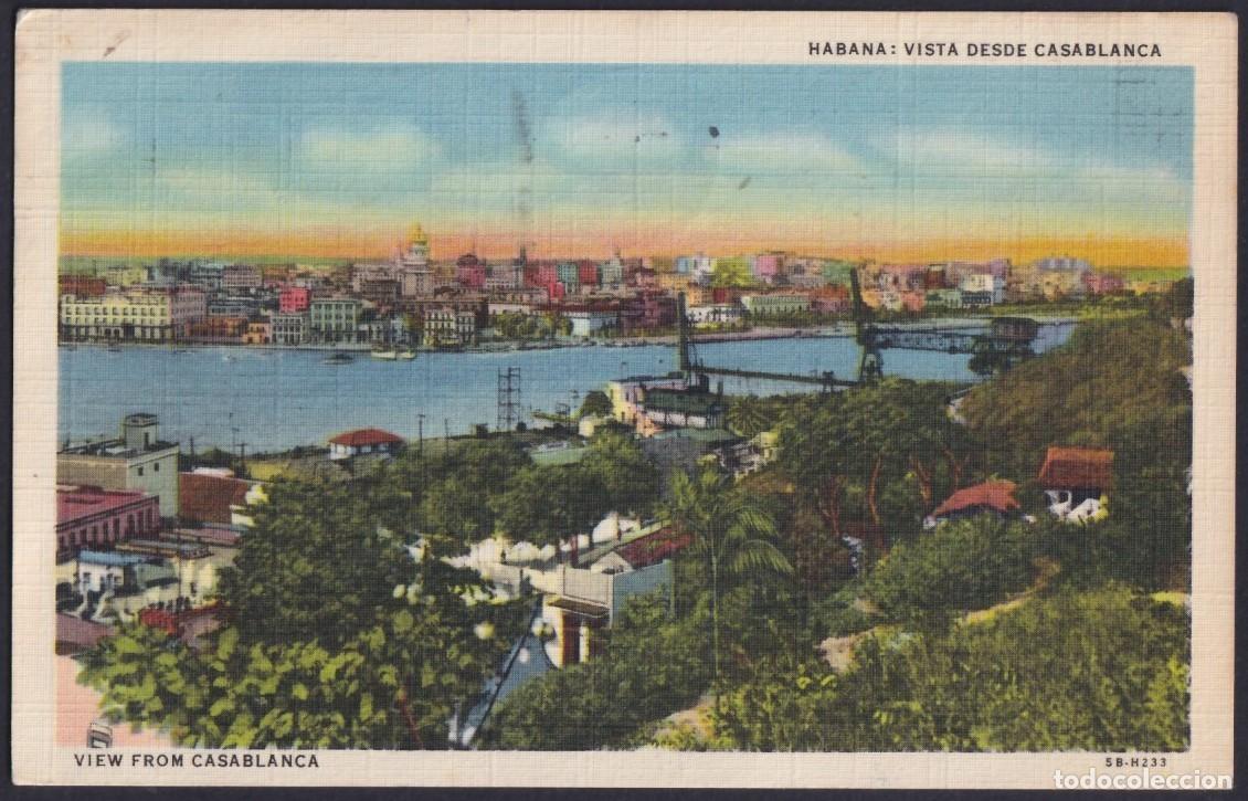 Postcards: POS-1496 CUBA POSTCARD 1947 HAVANA FROM CASABLANCA VISTA DE LA HABANA TO FRANCE.