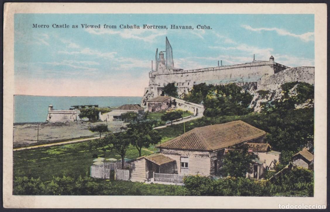 Postales: POS-1525 CUBA POSTCARD 1930 HAVANA LIGHTHOUSE MORRO CASTLE FROM CABA&Ntilde;A FORTRESS.