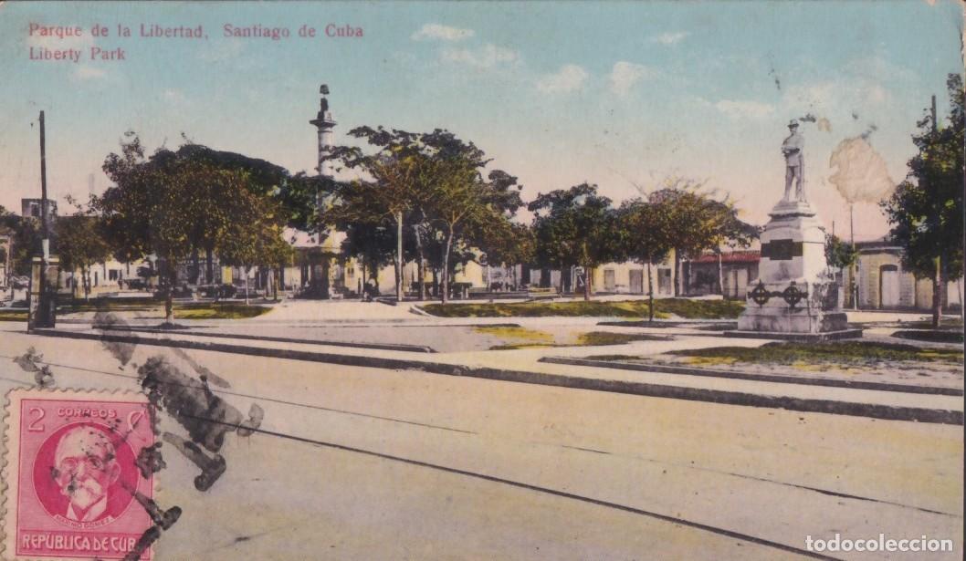 Postales: POS-1560 CUBA CIRCA 1920 TO PALESTINE RARE DESTINATION. SANTIAGO LIBERTY PARK.