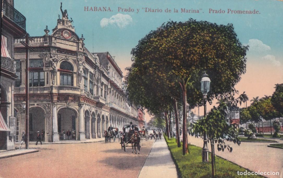 Postkarten: POS-1611 CUBA 1911 HAVANA DIARIO DE LA MARINA NEWSPAPER PRADO PROMENADE.