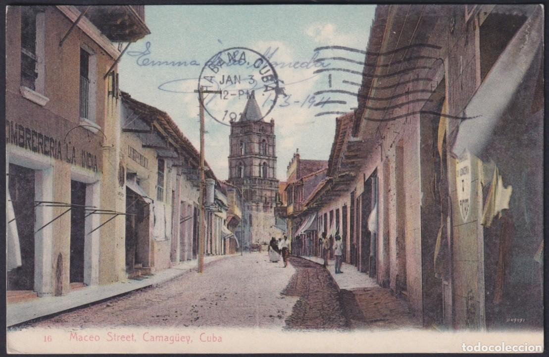 Postkarten: POS-1640 CUBA POSTCARD 1910 CAMAGUEY CALLE MACEO. WITHOUT STAMPS.