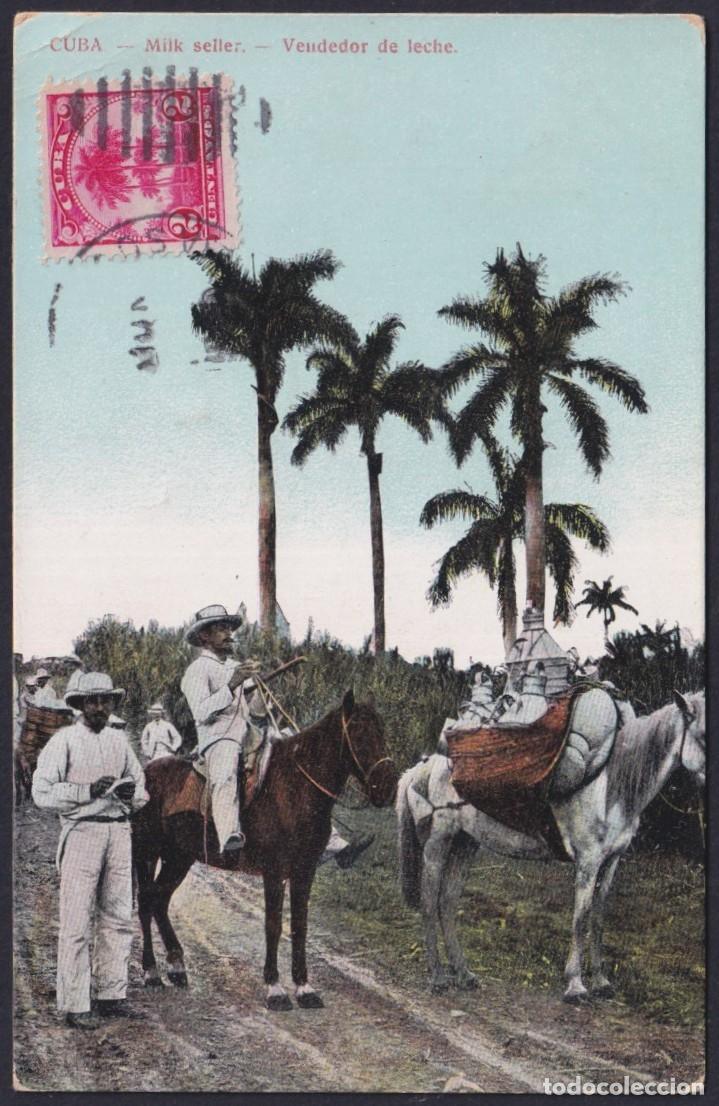 Postales: POS-1734 CUBA 1905 POSTCARD RARE MAXIM CARD PALM COUNTRY LANDSCAPE MILK SELLER.