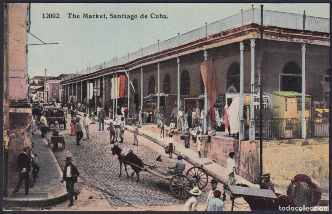 Postales: POS-1730 CUBA CIRCA 1920 POSTCARD SANTIAGO DE CUBA MARKET STREET MERCADO.