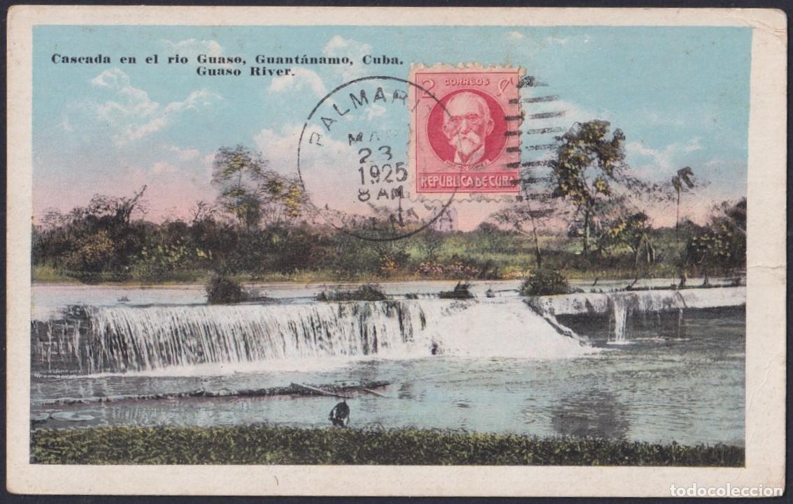 Postales: POS-1750 CUBA POSTCARD 1925 RARE POSTMARK PALMARITO.YUMURI RIVER TO CHILE.