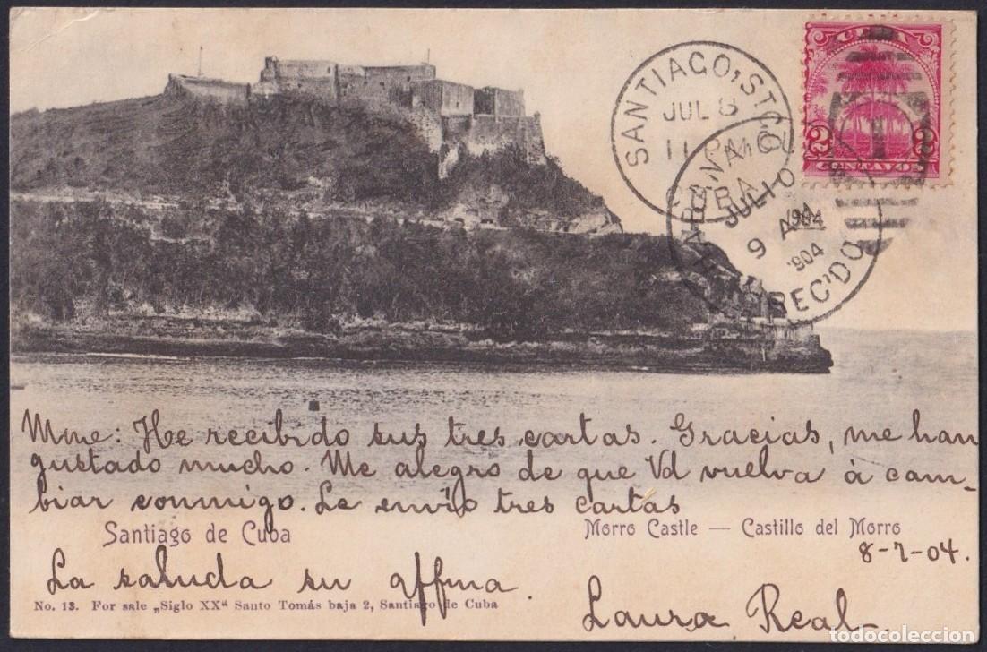 Postales: POS-1659 CUBA 1903 POSTCARD MORRO CASTLE SANTIAGO DE CUBA GUANTANAMO TO SPAIN.