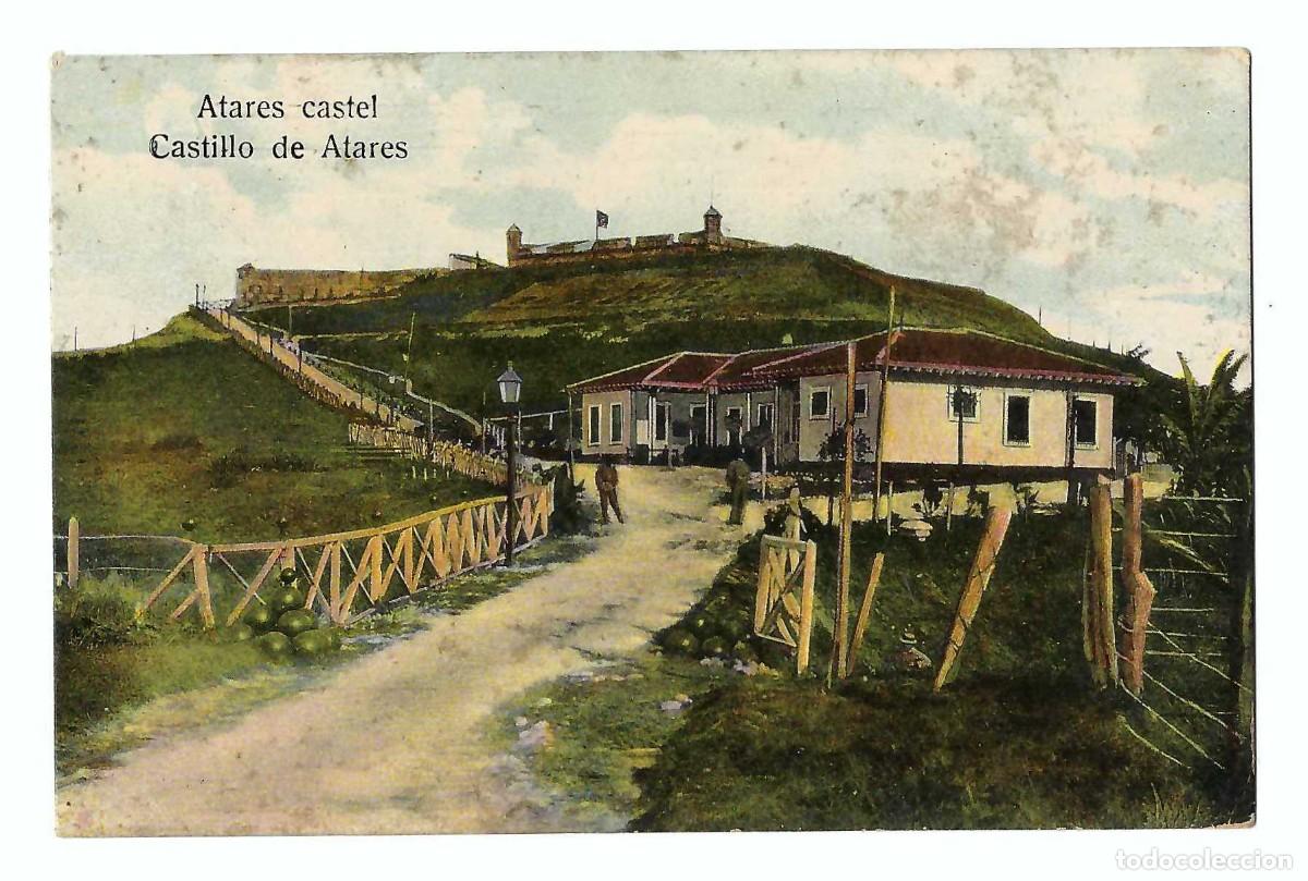 Cartes Postales: ANTIGUA POSTAL COLOREADA- ATARES CASTEL. CASTILLO DE ATARES. REP&Uacute;BLICA DE CUBA. CIRCULADA- 1908