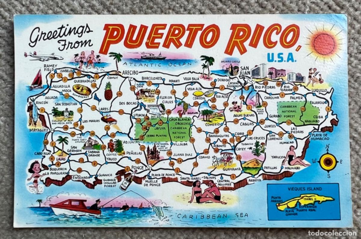 Postkarten: Tarjeta postal Greetings from Puerto Rico - U.S.A. - A&ntilde;o 1968