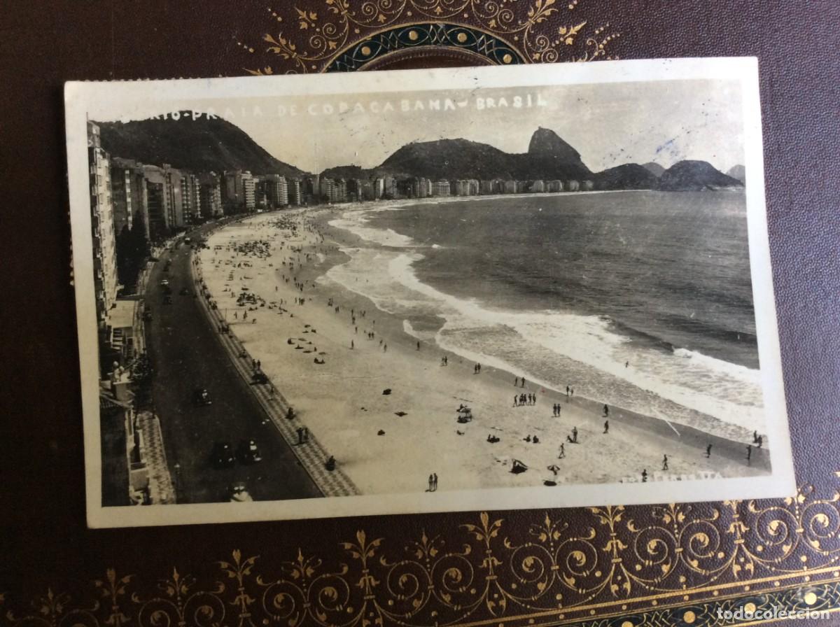 Postcards: Postal fotogr&aacute;fico circulado de 1959 - Brasil. Praia de Copacabana Dimens. 14,0 x 8,8 cms