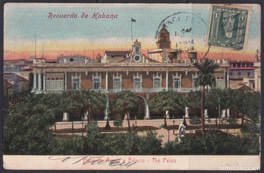 Postcards: POS-1843 CUBA POSTCARD 1908 PRESIDENTIAL PALACE TO FRANCE.