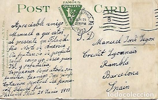 Postales: PHILADELPHIA - CIRCULADA 1913 - Foto 2