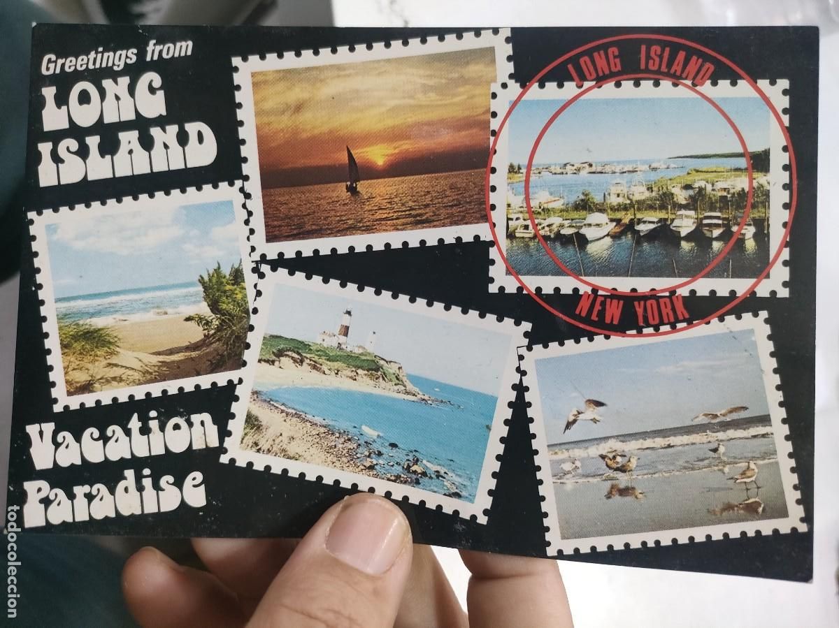 Postales: Postal LONG ISLAND a estado pegada - Foto 1