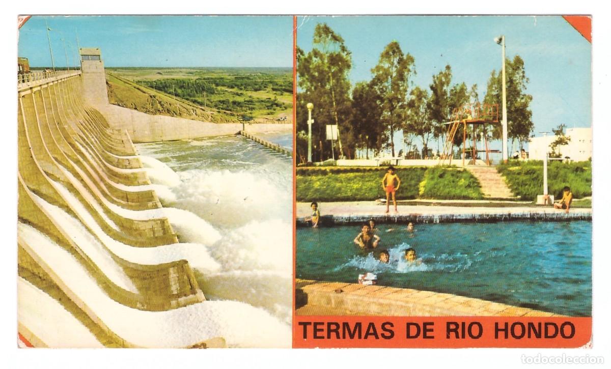 Cartoline: ARGENTINA &bull; TERMAS DE R&Iacute;O HONDO (SANTIAGO DEL ESTERO) &bull; DIQUE FRONTAL Y PILETA MUNICIPAL