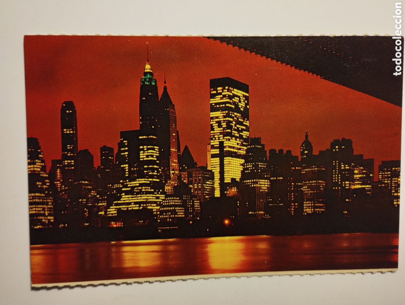 Cartoline: POSTAL MANHATTAN, VISTA NOCTURNA