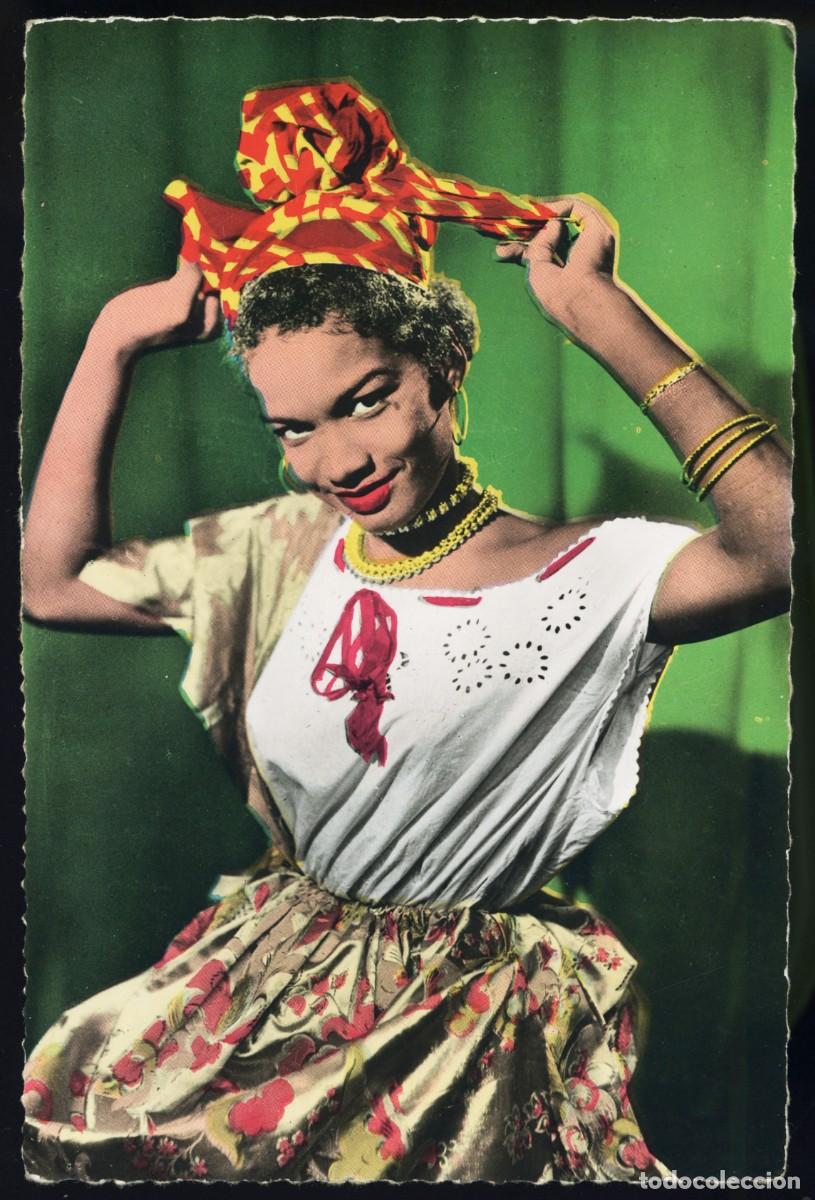 Postales: ANTIGUA POSTAL DE MARTINIQUE - &rdquo;JEUNE FILLE DRESSANT SON MADRAS&rdquo; -