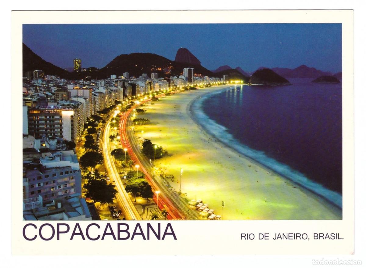 Postkarten: BRASIL &bull; R&Iacute;O DE JANEIRO - RJ &bull; VISTA NOTURNA DA PRAIA DE COPACABANA
