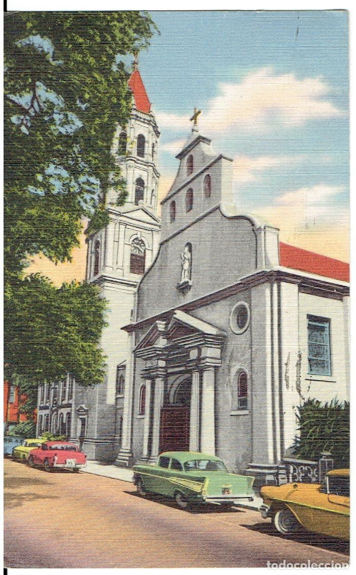 Postais: POSTAL ANTIGUA, EEUU, FLORIDA, OLDEST CATHOLIC CATHEDRAL , CIRCULADA CON SU SELLO