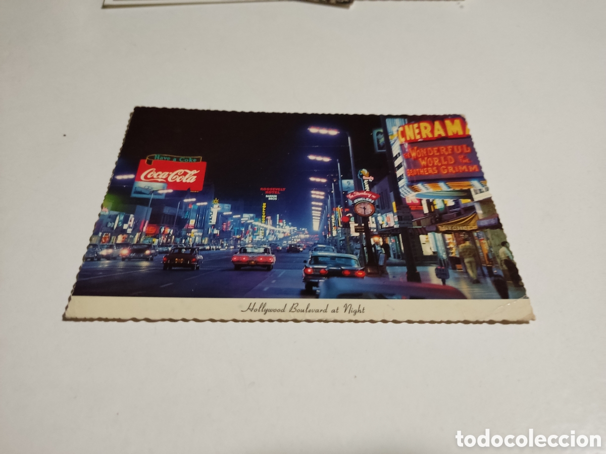 Postkarten: Postal Hollywood the night, publicidad Coca-Cola