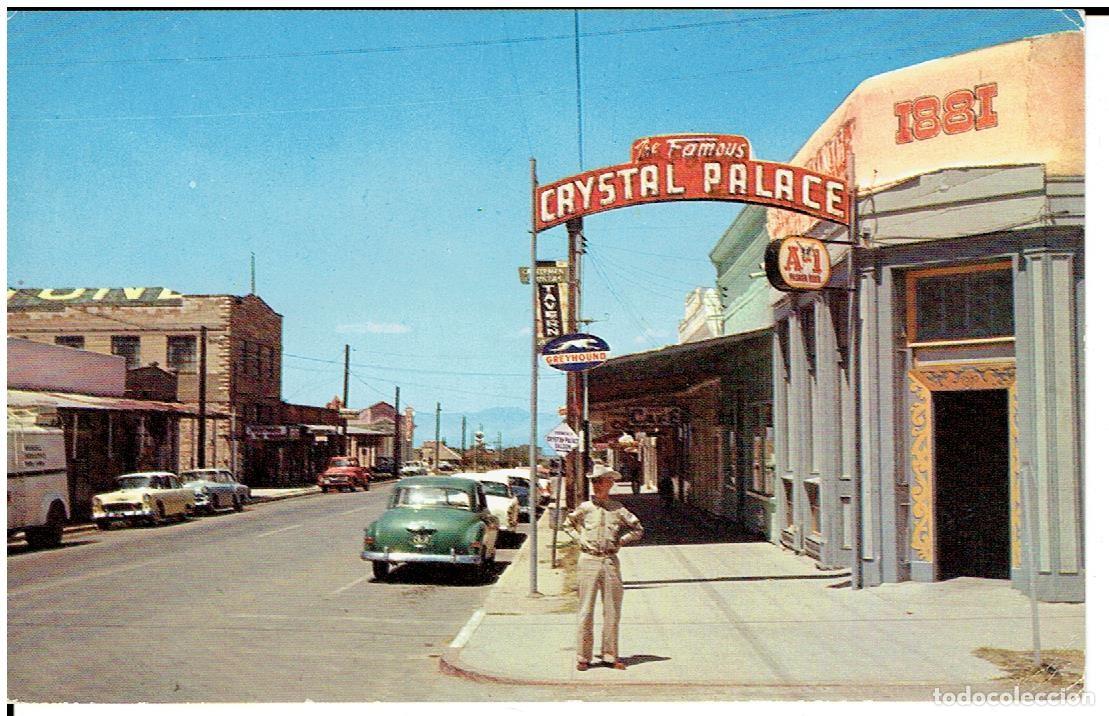 Postkarten: POSTAL ANTIGUA, EEUU, TOMBSTONE ARIZONA&FAMOUS CRYSTAL PALACE SALOON, CIRCULADA CON SU SELLO