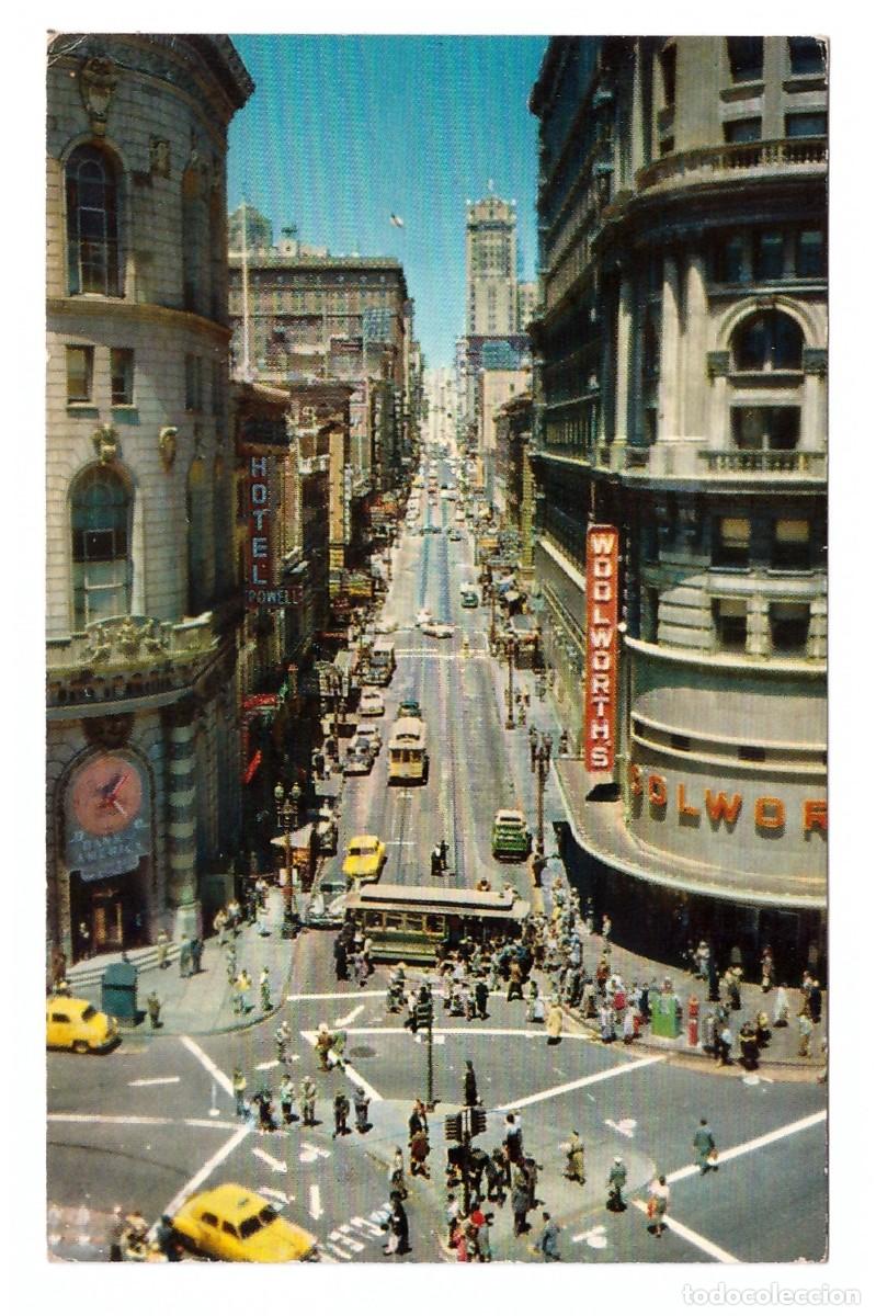 Postales: ESTADOS UNIDOS &bull; SAN FRANCISCO &bull; POWELL AT MARKET STREET SHOWING TURNTABLE