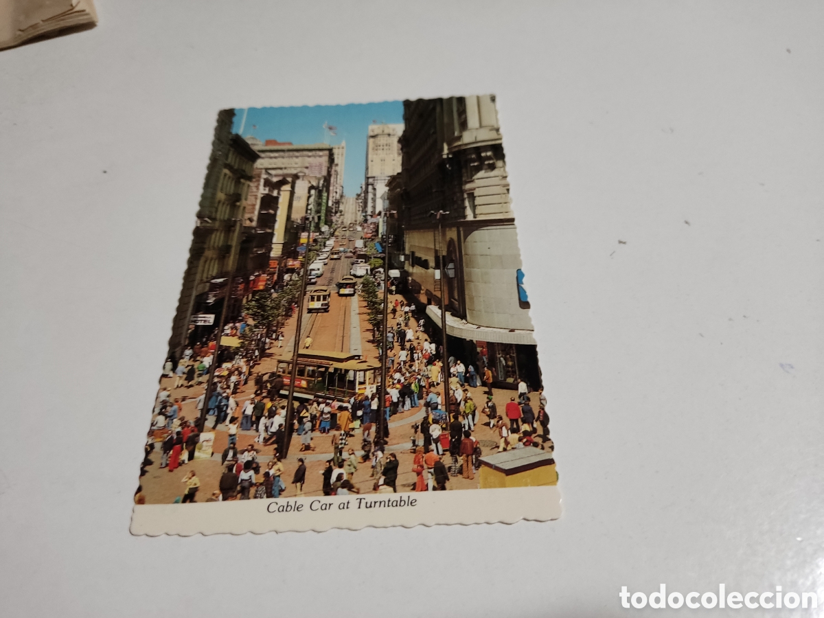 Postais: Postal San Francisco,cable car the Turnable, Tranv&iacute;a